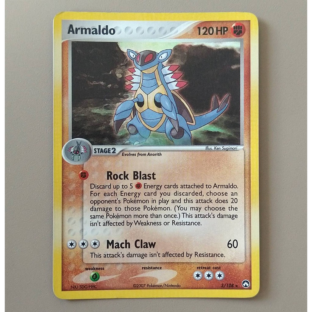 Carta Antiga Pok Mon Armaldo Holo Rare Ex Power Keepers Original