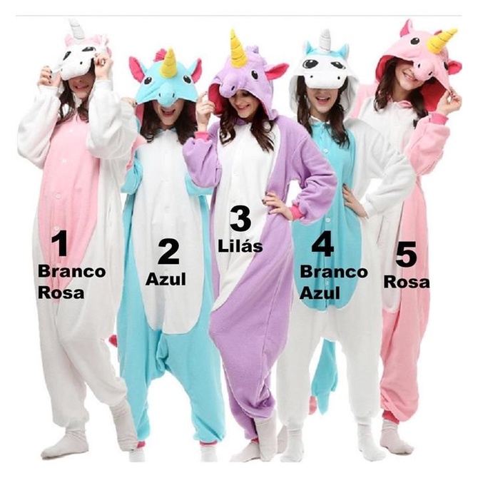 Fantasia Unicórnio Kigurumi Adulto Kit Shopee Brasil