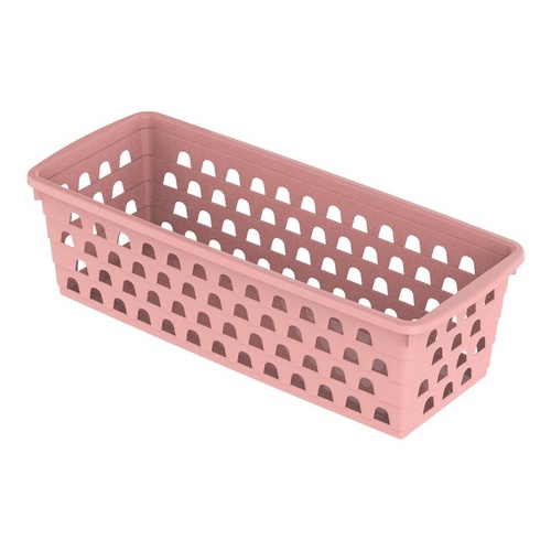 Cesto Rattan Comprido Retangular Telado Multiuso Rosa Shopee Brasil