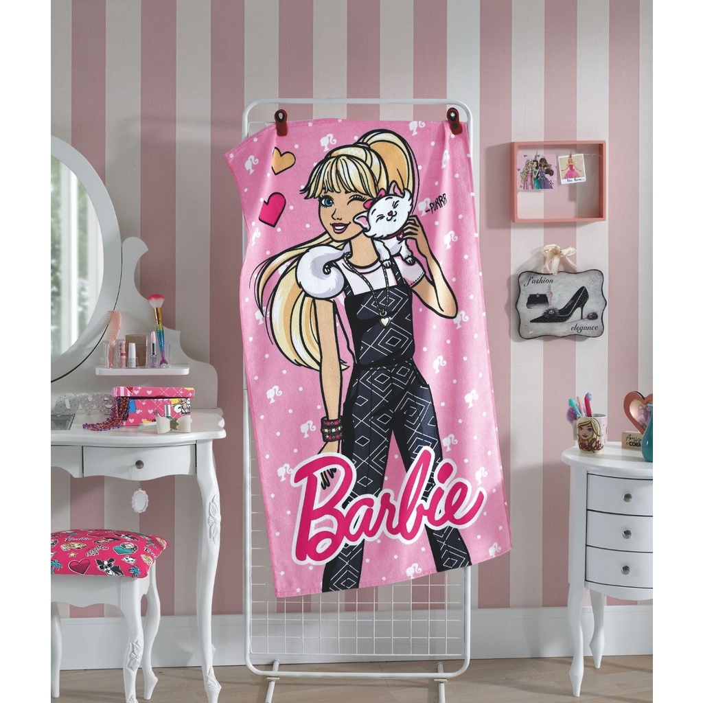 Toalha De Banho Praia Aveludada Barbie Dohler Shopee Brasil