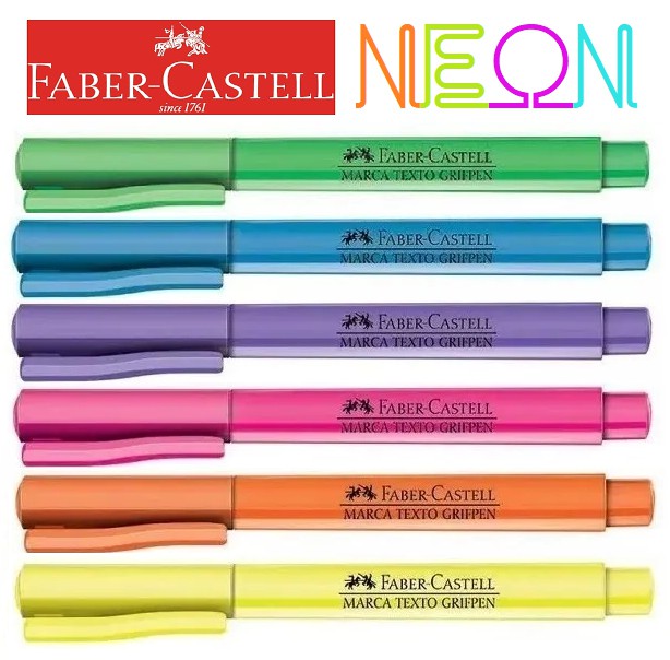 Caneta Marca Texto Grifpen Neon Faber Castell Kit Cores