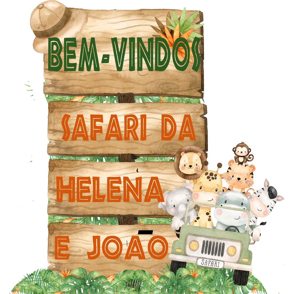 Placa Safari Aquarela Indicativa Personalizada Mdf Shopee Brasil