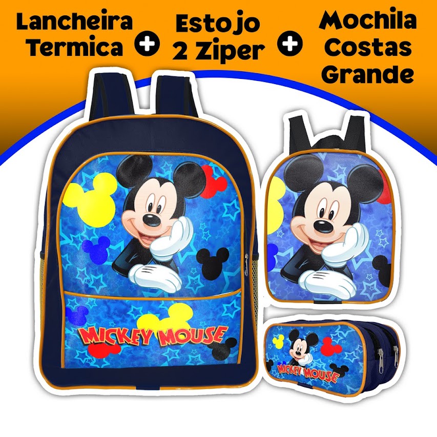 Kit Escolar Completo Mochila Grande Lancheira Termica Esojo Duplo