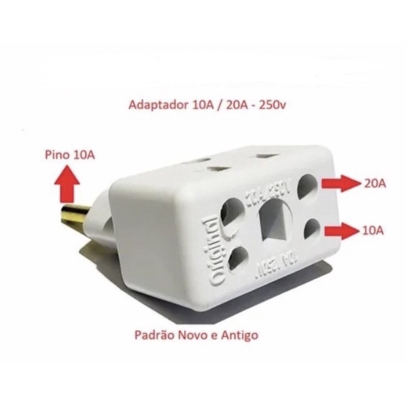 Adaptador De Tomada Multiuso Plug Bob Esponja T Benjamin 10 20 Amperes