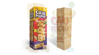 Jogo Brinquedo Torre de Madeira Caiu Perdeu MDF 54 Peças Shopee Brasil