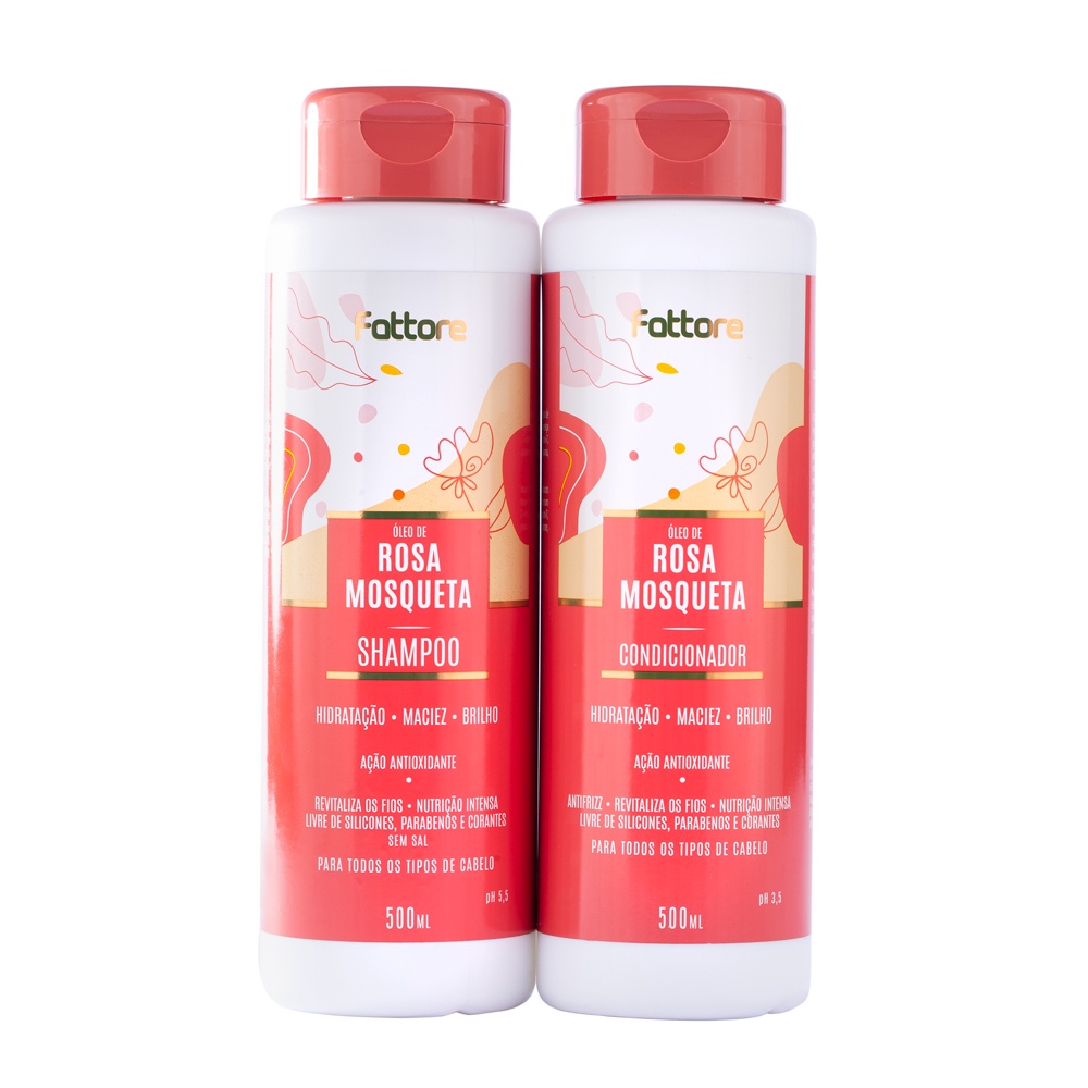 Kit Fattore Shampoo E Condicionador Rosa Mosqueta Ml Shopee Brasil