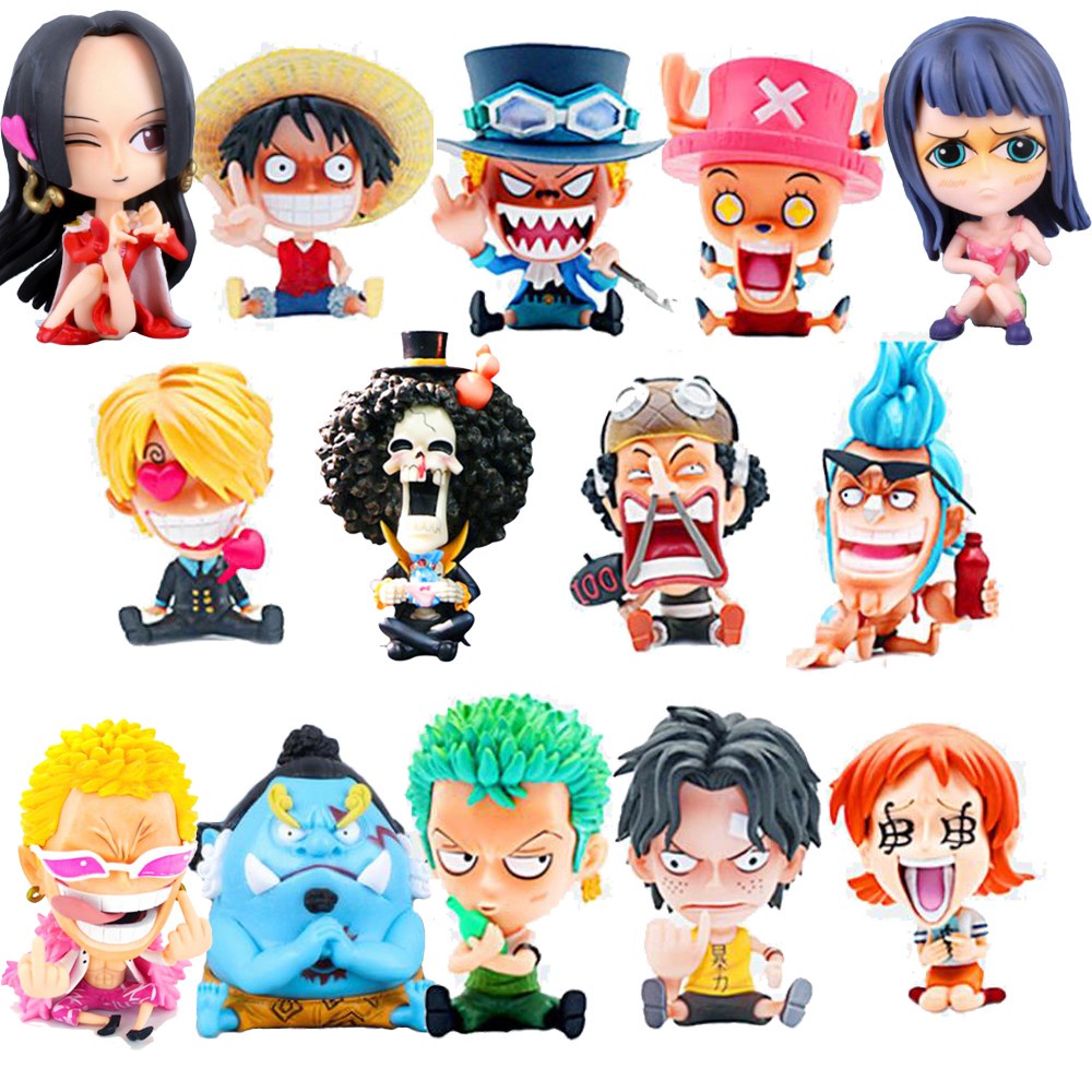 Bonecos Miniatura Anime Figure One Piece Pirata Luffy Zoro Brook Sanji