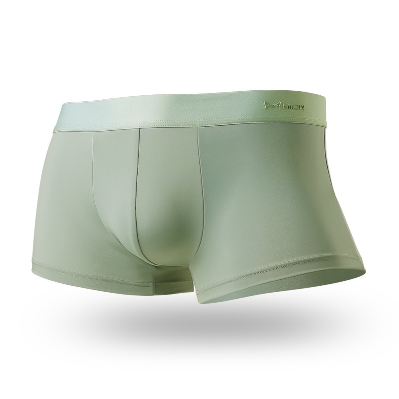 Roupa Ntima Boxer Masculina De Seda Fria Camada Dupla Respir Vel Cor