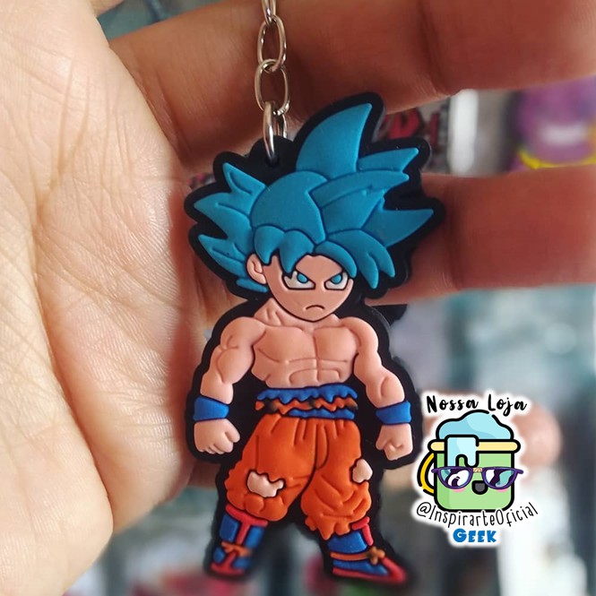 Chaveiro De Borracha Personagens Colecion Veis Goku Cabelo Azul