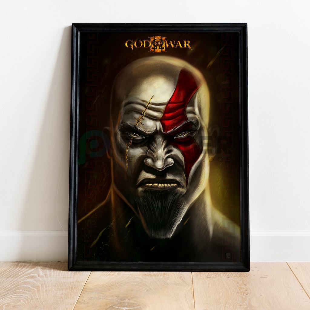 Quadro Decorativo Kratos God Of War Shopee Brasil