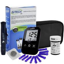 Kit Medidor G Tech Lite Glicose Glicemia 10 Tiras 10 Lancetas