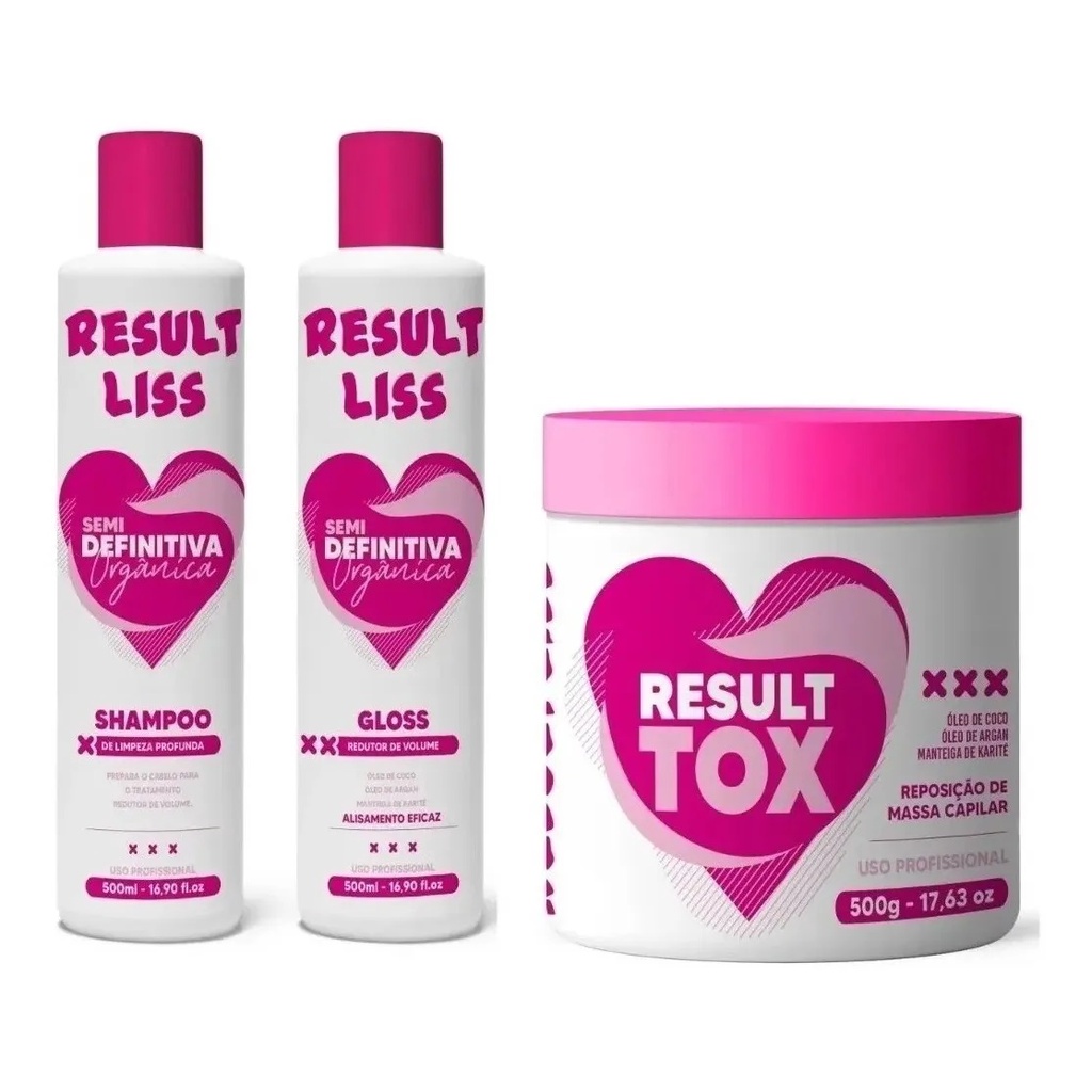 Kit Semi Definitiva Organica Result Liss X Ml Botox Resultox G