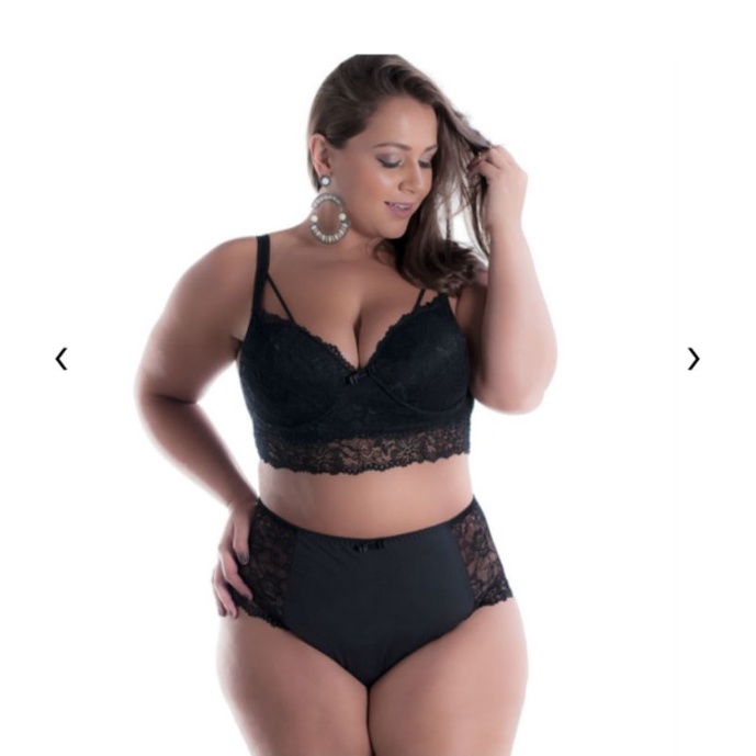 Lingerie Conjunto Plus Size Em Renda Shopee Brasil