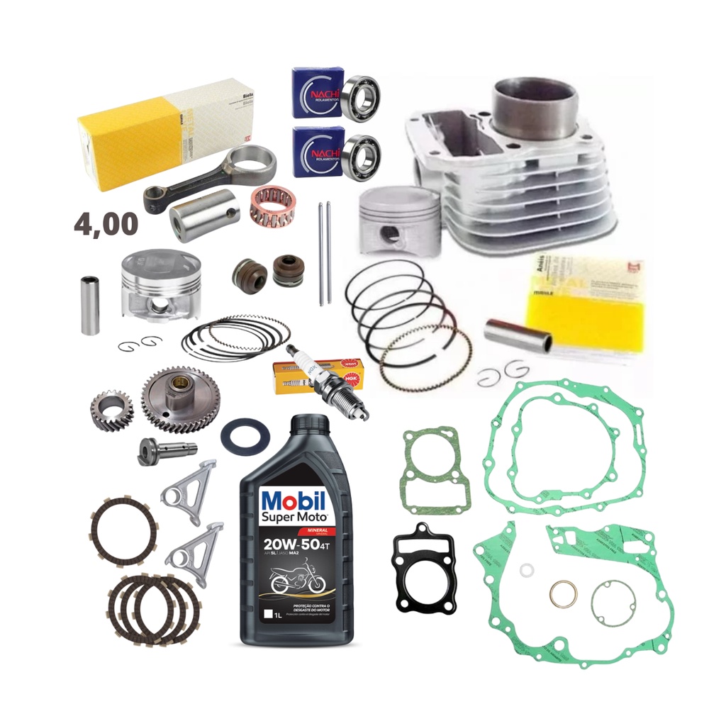 Kit Motor Completo Cg 125 Titan Fan 2002 Até 2008 Pistão 4 00 mm