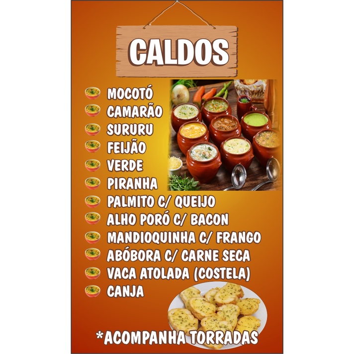 Banner Personalizado De Caldos Cm X Cm Lona Shopee Brasil