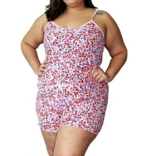 KIT 2 Baby Doll Plus Size Alça Reguladora Short Doll Conjunto