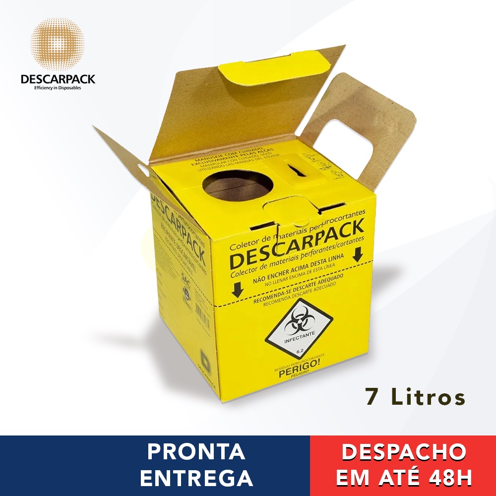 Caixa Coletora Para Descarte De Material Perfurocortante 7 Litros