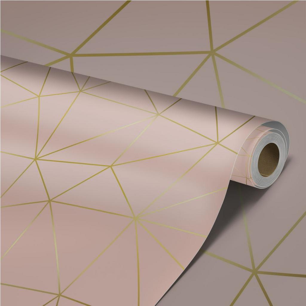 Papel De Parede Adesivo Vinilico Lav Vel Zara Rose E Dourado D Para