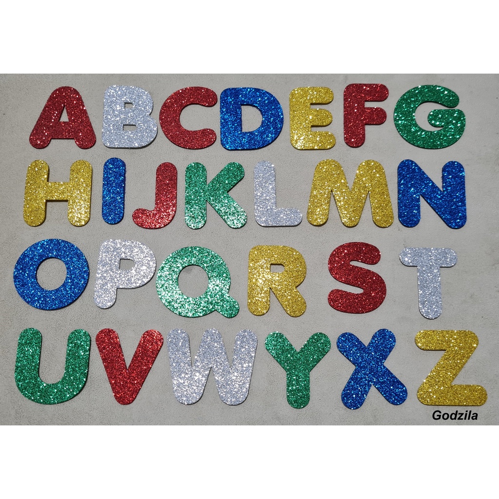 5 Letras Em EVA Glitter 12cm De Altura Fonte Anja Eliane Shopee