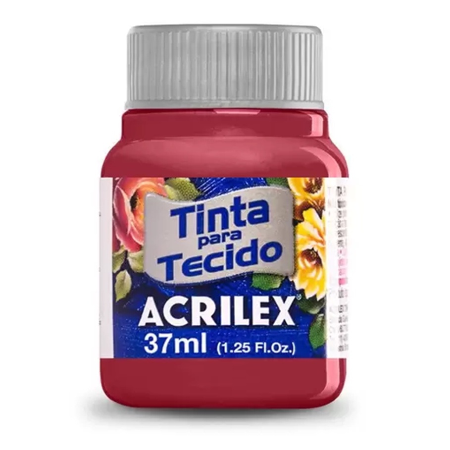 Tinta P Tecido 37ml Acrilex Vermelho Carmim 509 Shopee Brasil