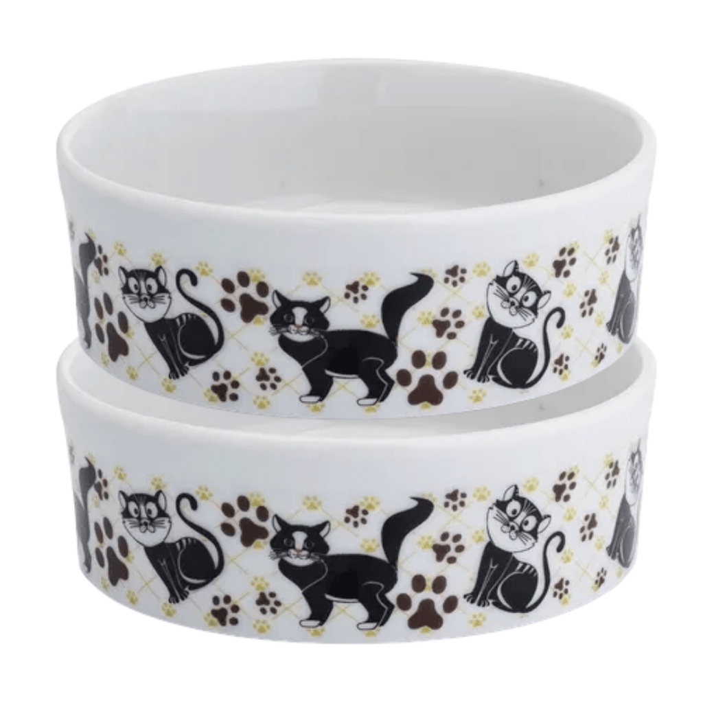 Kit Tigela Comedouro Gatinho Bebedouro Pet Gatinho Ml Porcelana