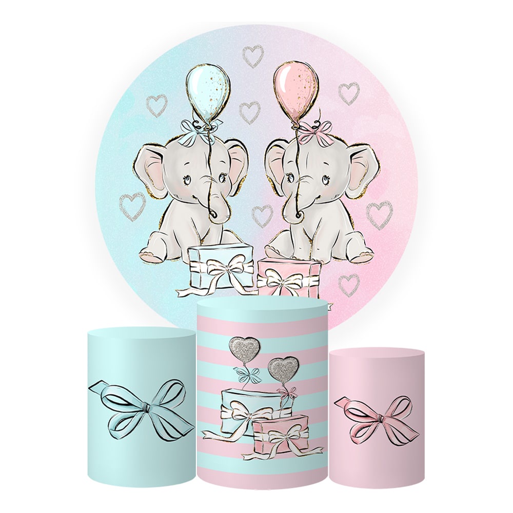 Trio Capa Cilindro Painel Tema Elefante Baby Veste F Cil Shopee Brasil