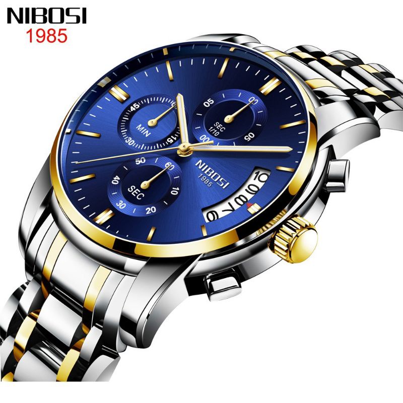 Relógio Nibosi original de luxo modelo 2353 masculino e feminino envio