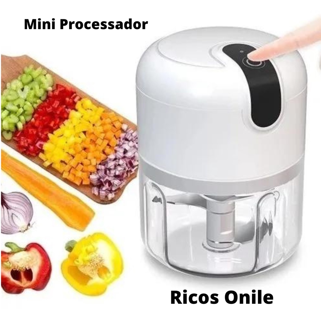 Mini Processador El Trico Recarreg Vel Moedor De Alho Cebola Tomate