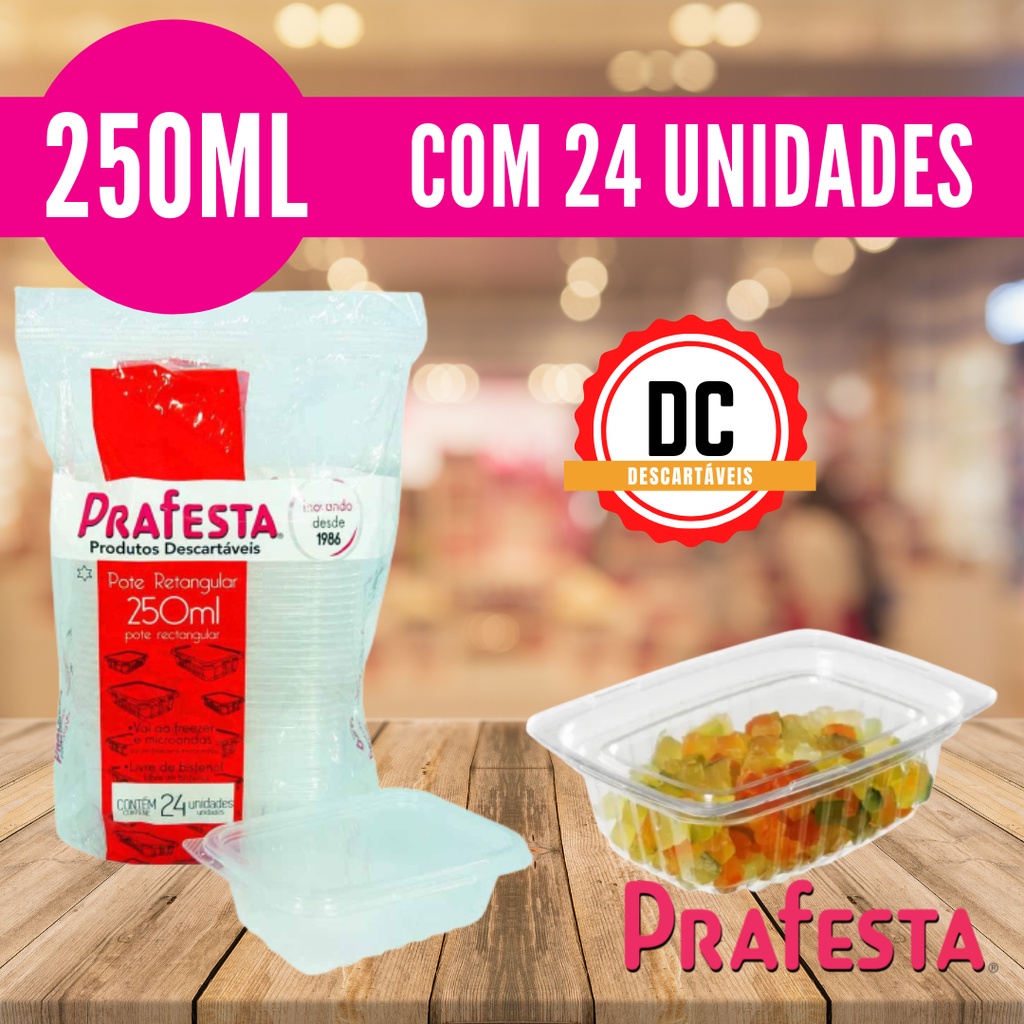 Prafesta Ml Retangular Embalagem Pl Stico Para Microondas E Freezer