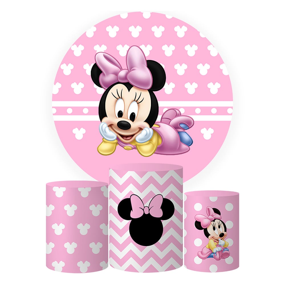 Trio Capa Cilindro Painel Tema Minnie Baby Veste Facil Shopee Brasil