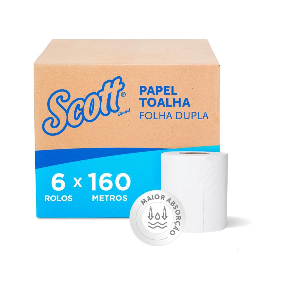 Papel Toalha Rolo Scott Essential M Folha Dupla Caixa