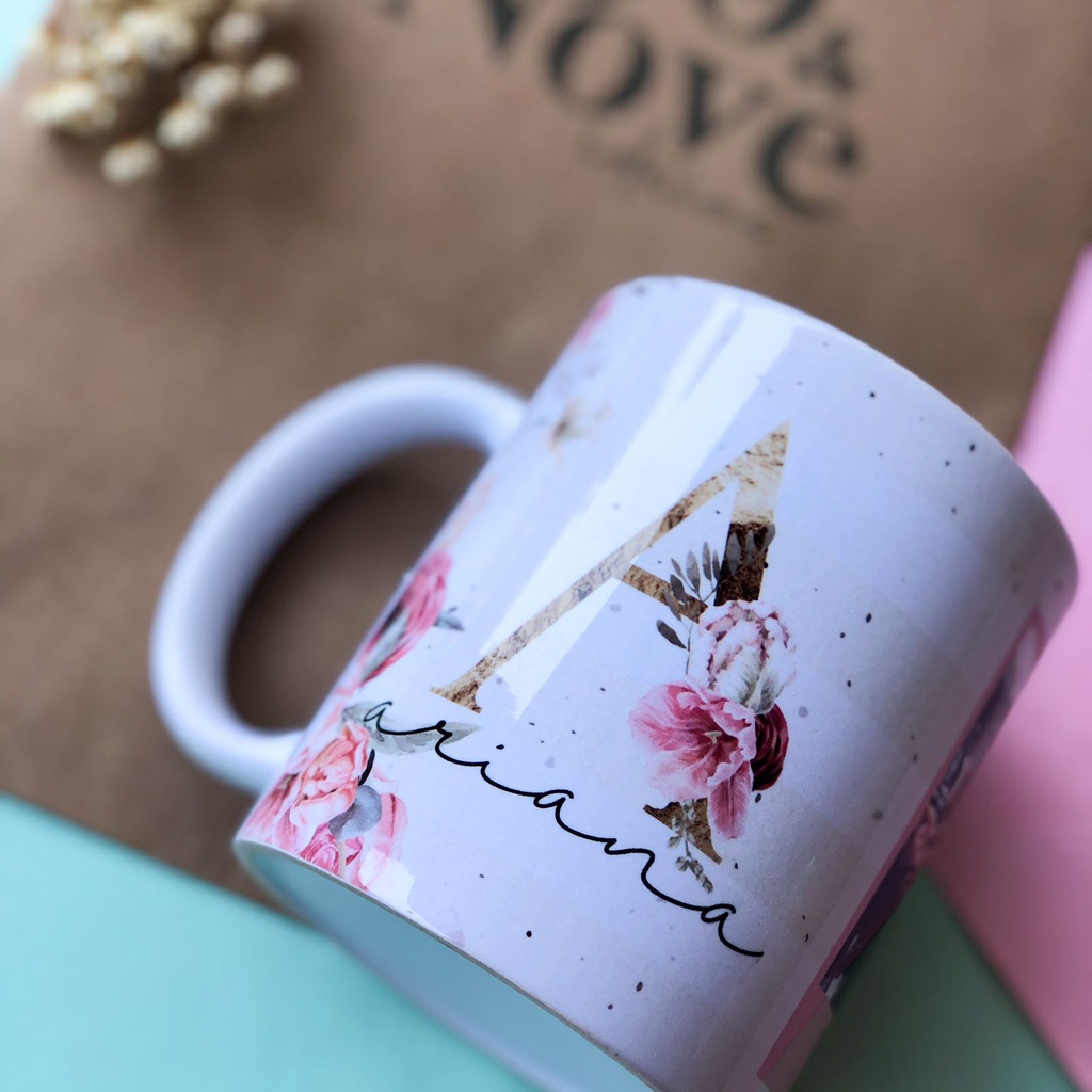 Caneca Personalizada Inicial Nome Shopee Brasil