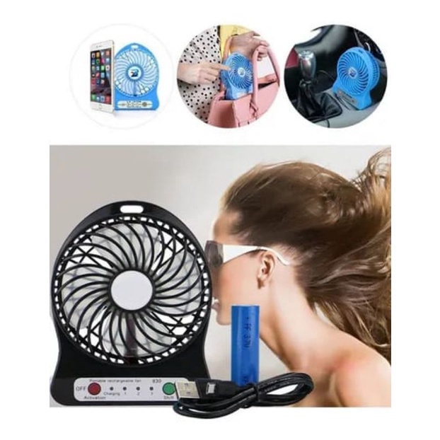 Mini Ventilador Port Til Bateria Recarreg Vel Velocidades Shopee Brasil