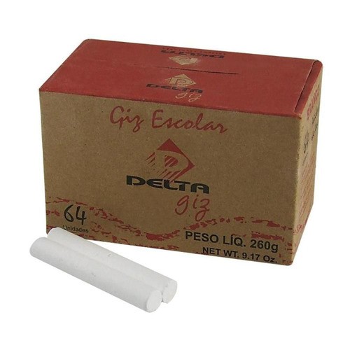 Giz Escolar Branco Comum Delta Cx C 64 Unid Shopee Brasil