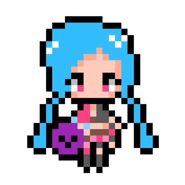 Chaveiro Jinx Arcane League Of Legends Hama Perler Beads Shopee Brasil