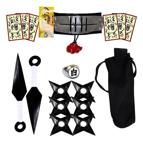 Kit Ninja Naruto Kunai Naruto Shuriken Bandana Chuva Renegada Konan