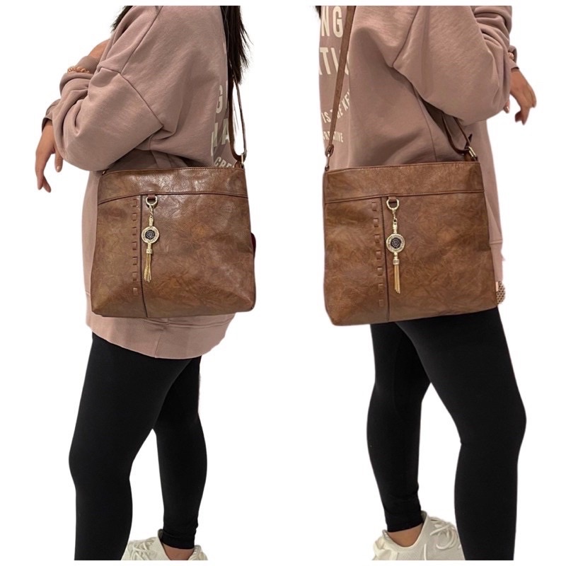 Bolsa Feminina Couro Ombro Transversal Tiracolo Passeio Casual