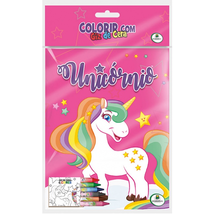 Livro Colorir Giz De Cera Unic Rnio P Ginas Giz De