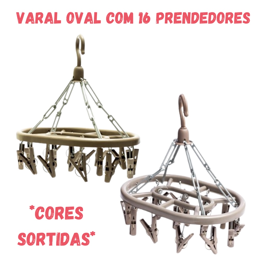 Varal De Roupas Intimas Leves Oval Prendedores Shopee Brasil