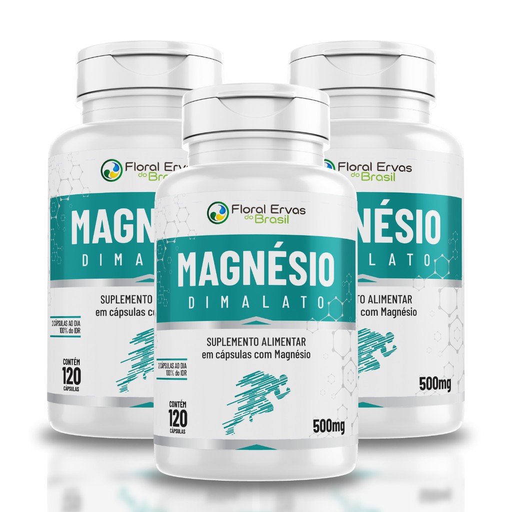 Magnesio Dimalato 500mg Alta Pureza 3x 120 Capsulas Laudo