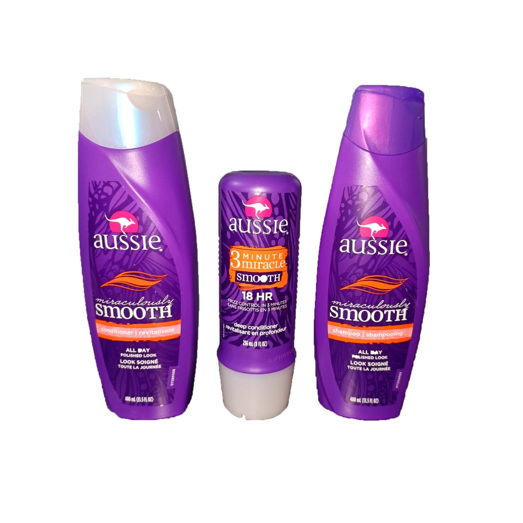 Kit Aussie Smooth Shampoo Condicionador Mascara De 400ML Shopee