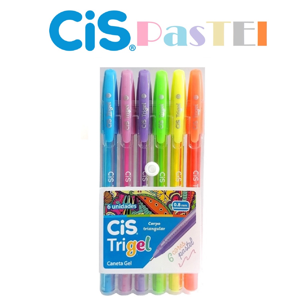 Caneta Gel Cis Trigel Pastel Estojo C Cores Shopee Brasil