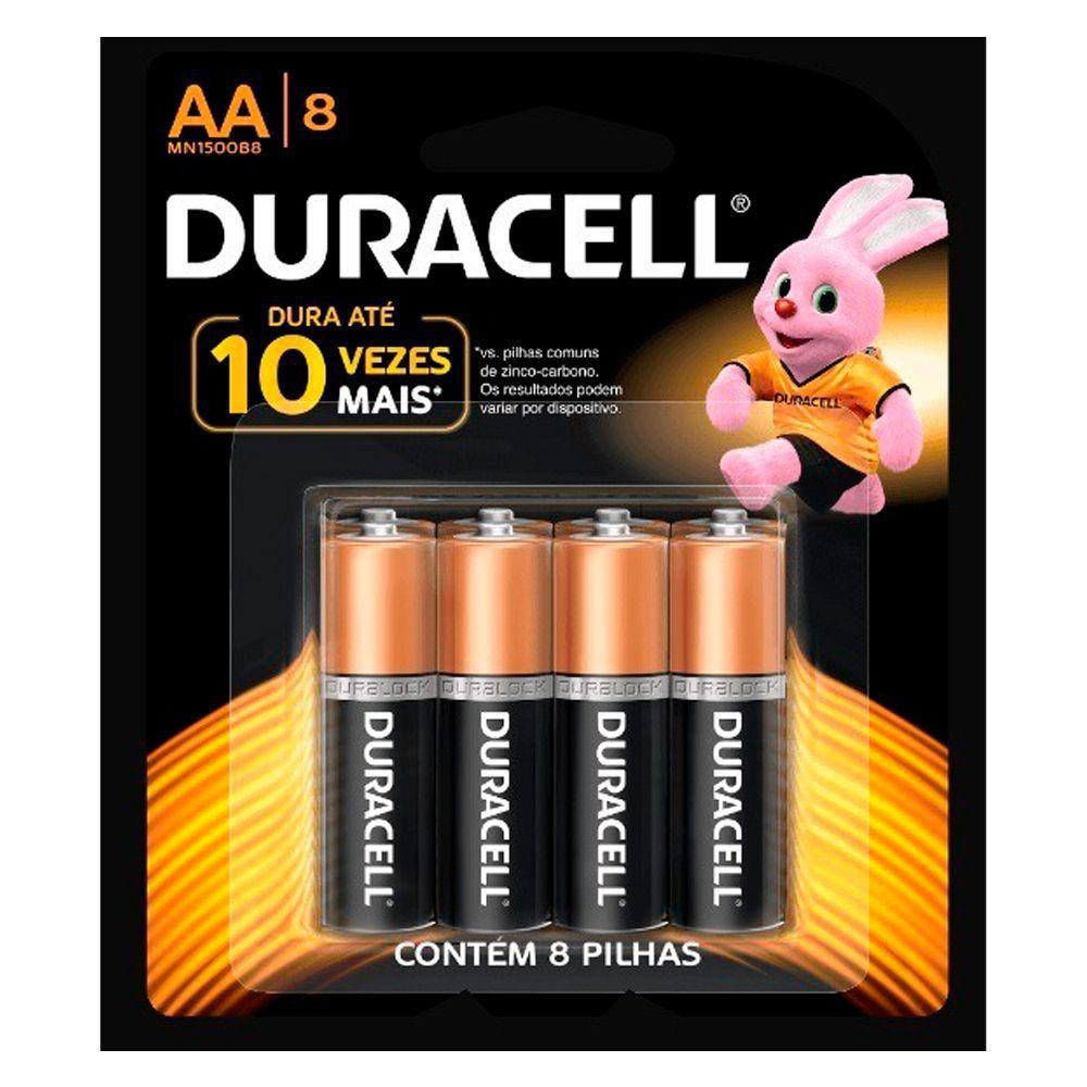 8 Unidades Pilha Alcalina AA DURACELL 2A Shopee Brasil