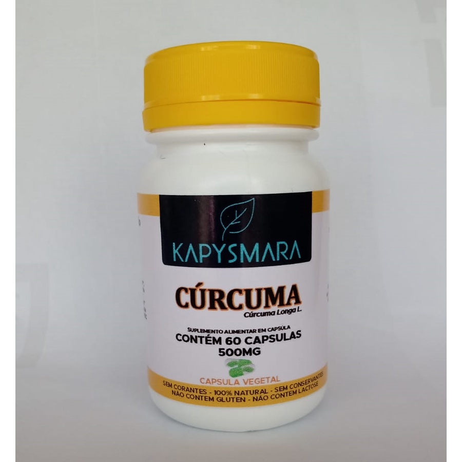 Cúrcuma Longa Açafrão da Terra 60 cápsulas Vegetal de 500mg Shopee