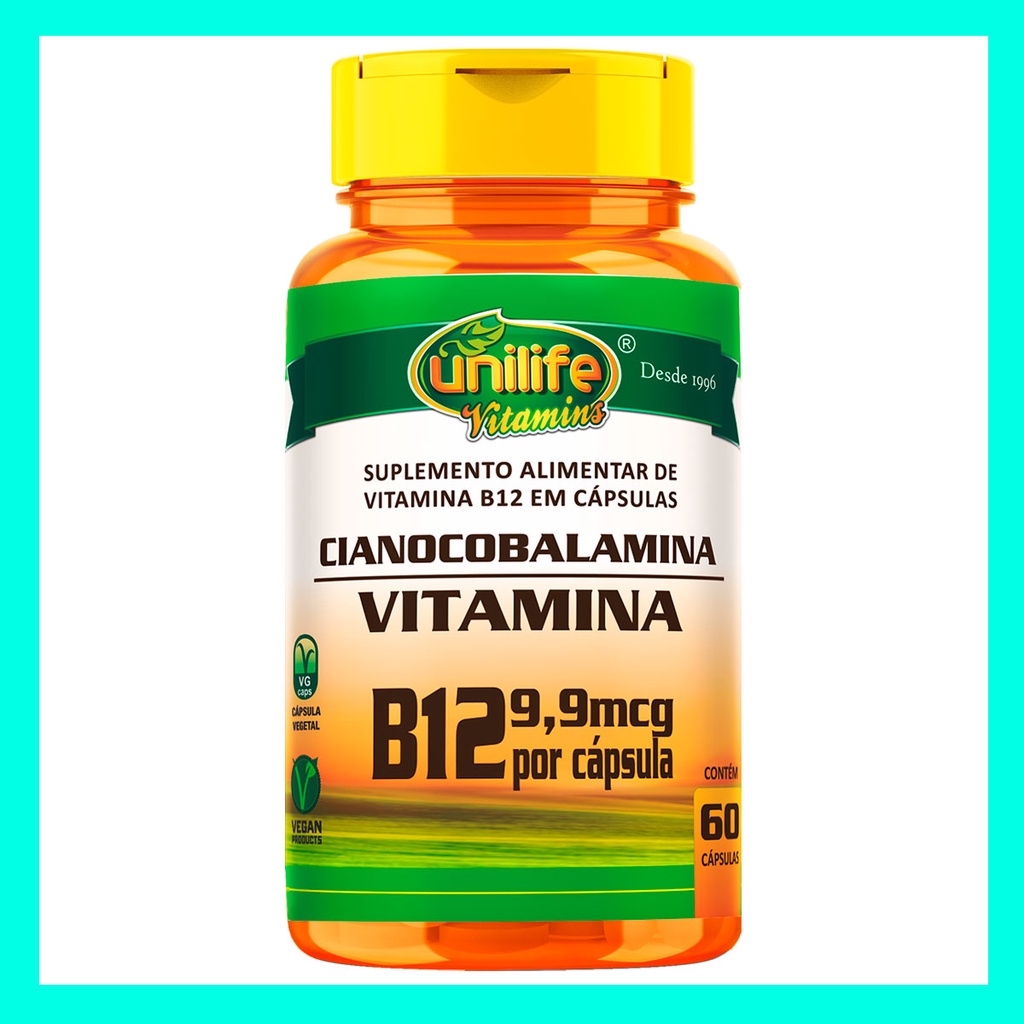 Vitamina B12 Cianocobalamina Unilife 60 Cápsulas Oferta Especial