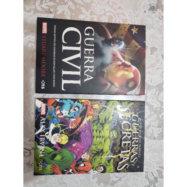 Box De Livros Da Marvel Guerra Civil E Guerras Secretas Shopee Brasil