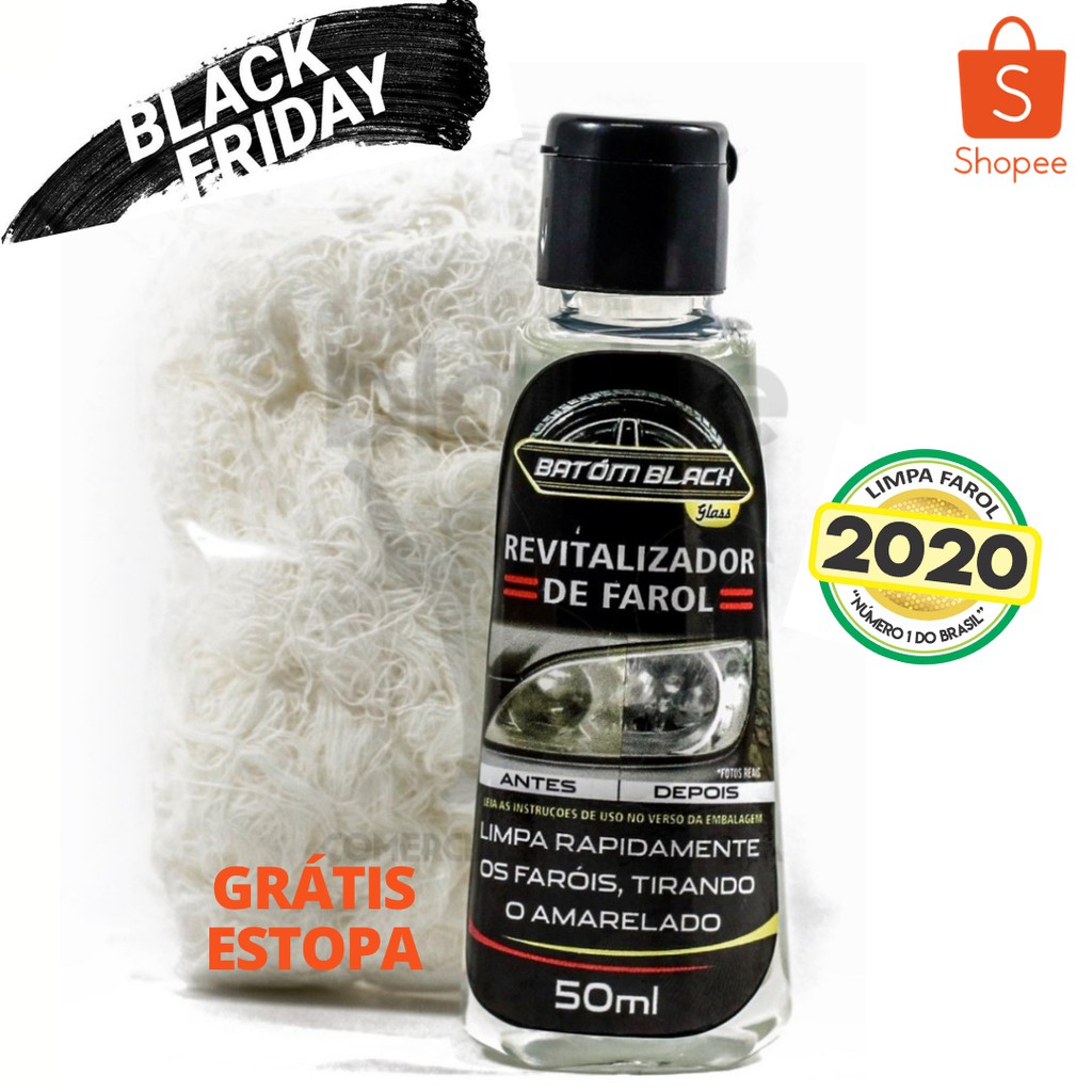 Revitalizador De Farol Batom Black Limpa E Revitaliza Novo Farol