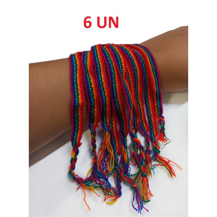 Kit Pulseira Colorida Arco Iris Reggae Hippie Praia Jamaica Shopee