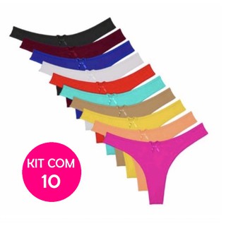 Kit Calcinhas Microfibra Lingerie Feminina Tanga Fio Dental Sexy