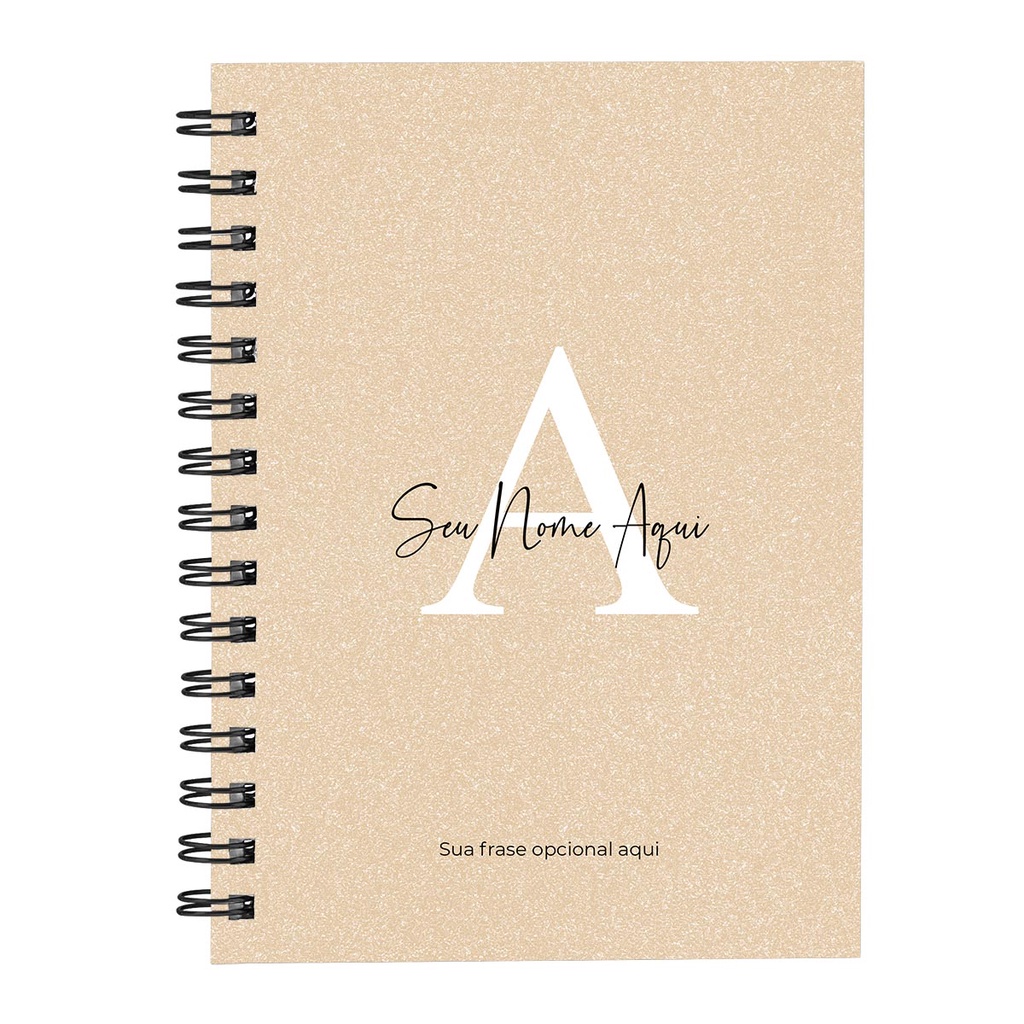 Caderno Feminino Personalizado Areia Sand Nude 14x20 Cm 100 Folhas